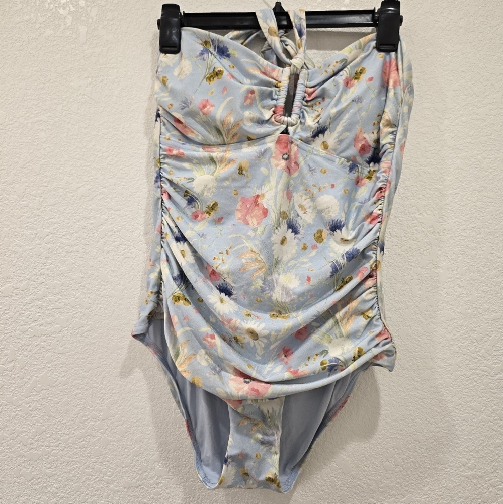 Zimmermann Light Blue Floral One-Piece Swimsuit - Picture 4 of 12